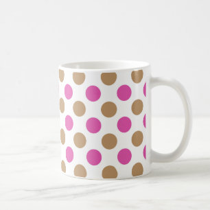 Brown und rosa Tupfenmuster Kaffeetasse