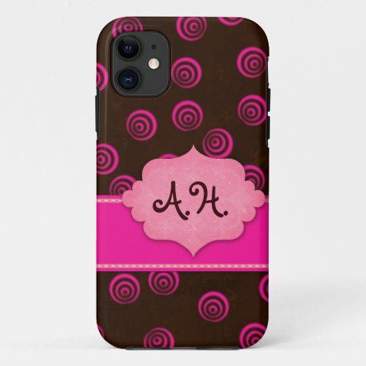 Brown und Rosa Wirbler Girly iPhone 5 Fall Case-Mate iPhone Hülle (Rückseite)