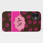 Brown und Rosa Wirbler Girly iPhone 5 Fall Case-Mate iPhone Hülle (Rückseite (Horizontal))