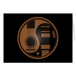 Brown und Schwarz-akustische E-Gitarren Yin Yang