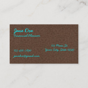 Brown- und Türkis-Muster-Visitenkarten Visitenkarte