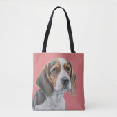 BROWN UND WEISS SCHÖNER BEAGLE HUND TASCHE (Vorderseite)