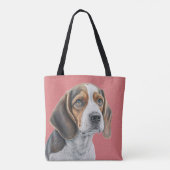 BROWN UND WEISS SCHÖNER BEAGLE HUND TASCHE (Rückseite)