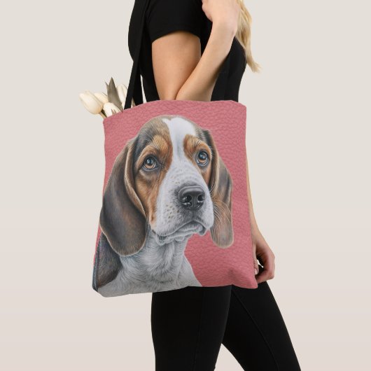 BROWN UND WEISS SCHÖNER BEAGLE HUND TASCHE (Von Nahem)