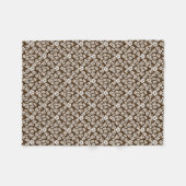 Brown und weiße Blumendamast-Fleece-Decke Fleecedecke (Vorderseite (Horizontal))
