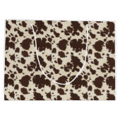 Brown und weiße cowprint Tasche Große Geschenktüte (Rückseite)