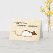 Brown und weiße mit Kapuze Haustier-Ratte. Karte (Gelbe Blume)
