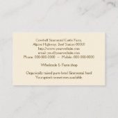 Brown und weiße Simmentalkuh mit Cowbell Visitenkarte (Rückseite)