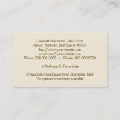 Brown und weiße Simmentalkuh mit Cowbell Visitenkarte (Rückseite)