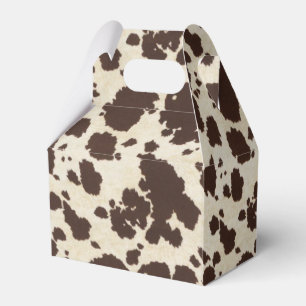Brown und weißer cowprint Giebelartkasten Geschenkschachtel