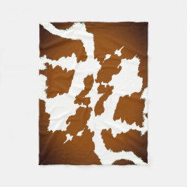 Brown und weißes Kuh-Druck-Muster Fleecedecke