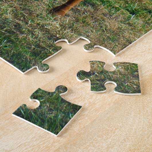 Brown und weißes Longhorn Stier Puzzle (Seite)