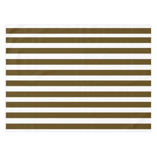 Brown und weißes Streifen-Muster Tischdecke (Vorderseite (Horizontal))