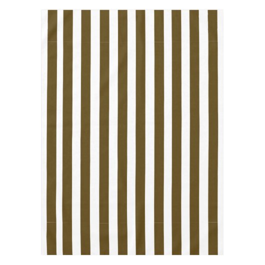 Brown und weißes Streifen-Muster Tischdecke (Vorderseite)