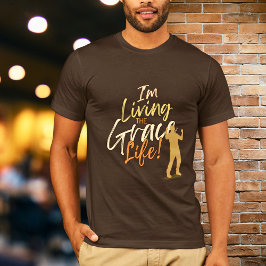 Brown Urban Typografie Ich lebe das Grace Life T-Shirt