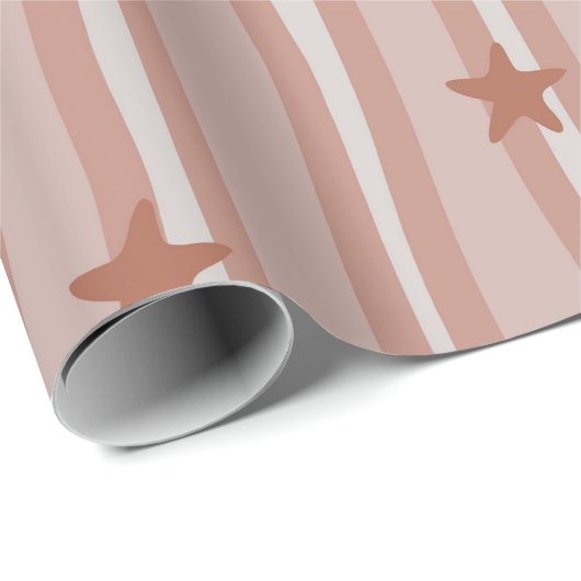 Brown US Flagge Beach Theme Geschenkpapier (Rolleneckpunkt)