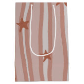 Brown US Flagge Beach Theme Mittlere Geschenktüte (Rückseite)