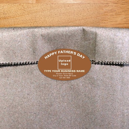 Brown Vatertag Oval Shape Sticker