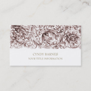 Brown Verziert Baroque Business Card Visitenkarte