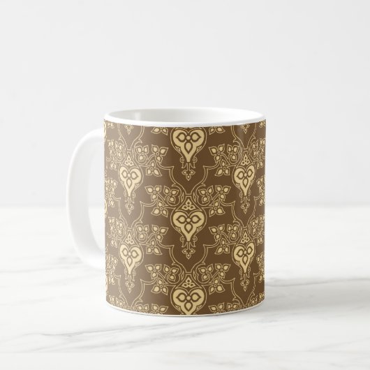 Brown Viktorianisch Floral Coffee Tasse (Vorderseite Links)