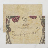 Brown Vintag Classic Wedding Einladung Bridesmade (Vorne/Hinten)