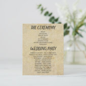 Brown Vintag Classic Wedding Programs (Stehend Vorderseite)