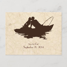 Brown Vintag Fishing Liebhaber Save the Date Ankündigungspostkarte