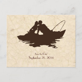 Brown Vintag Fishing Liebhaber Save the Date Ankündigungspostkarte
