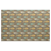 Brown Vintag Kitsch Fish Fabric Stoff (Fat Quarter (45,7 x 55,9 cm))