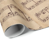 Brown Vintag music notes sheet Geschenkpapier (Rolleneckpunkt)
