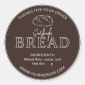 Brown Vintag Rustic Sourdough Brot Sticker (Vorderseite)