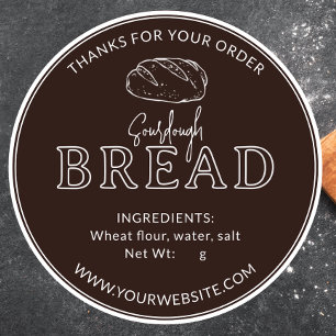 Brown Vintag Rustic Sourdough Brot Sticker