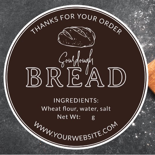 Brown Vintag Rustic Sourdough Brot Sticker