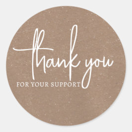 Brown Vintag Vielen Dank für Ihre Unterstützung St Runder Aufkleber