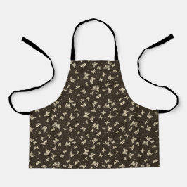 Brown vintage butterfly motif pattern schürze