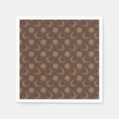 Brown vintage moon ornamental pattern serviette (Vorderseite)