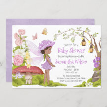 Brown Violet Fairy Floral Baby Dusche