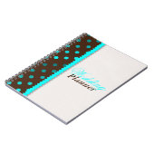 Brown w/Turquoise punktiert Notizblock (Linke Seite)
