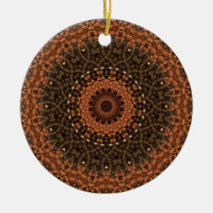 Brown "Walk in the Woods" Mandala Kaleidoskop Keramik Ornament
