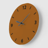 Brown Wall Clock with Black Numbers Große Wanduhr (Winkel)