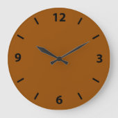 Brown Wall Clock with Black Numbers Große Wanduhr (Vorderseite)