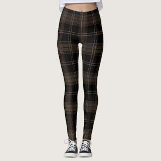 Brown, Walnut, Black, Roman Coffee Tartan Leggings