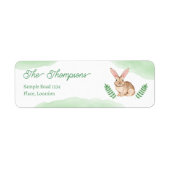 Brown Watercolor Bunny Rabbit With Green Spring (Vorne)