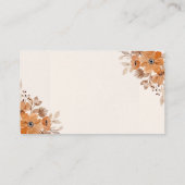 Brown Watercolor Flowers Boho Bridal Swower Begleitkarte (Rückseite)