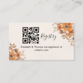 Brown Watercolor Flowers Boho Bridal Swower Begleitkarte (Vorderseite)