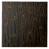 Brown Wavy Lines Fliese (Vorderseite)