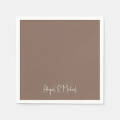 Brown Wedding Cocktail Serviette (Vorderseite)