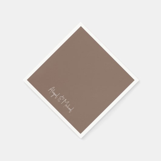 Brown Wedding Cocktail Serviette (Ecke)