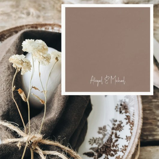 Brown Wedding Cocktail Serviette
