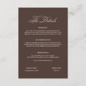 Brown Wedding Details Begleitkarte (Vorderseite)